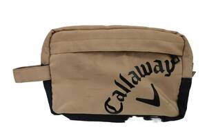 【美品】Callaway(キャロウェイ) ポーチ ベージュ フリーサイズ ゴルフ用品 2404-0940