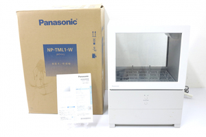 [ electrification OK/2023 year made / box * instructions attaching ]Panasonic NP-TML1 dishwashing and drying machine Panasonic white color hour short convenience kitchen articles 020FOFFR59