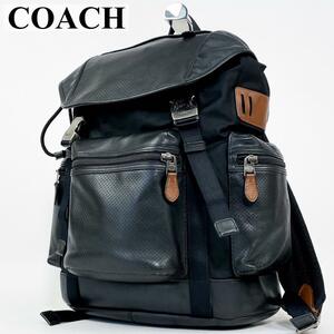  прекрасный товар A4 место хранения возможность COACH Coach te дождь рюкзак сумка упаковка Day Pack ручная сумочка портфель задний кожа большая вместимость мужской 