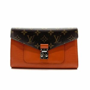 LOUIS VUITTON ルイヴィトン M60509 ポルトフォイユ マリーローズ モノグラム ピモン エピ 長財布 オレンジ ブラウン 管理RY24001773