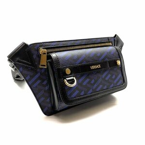 VERSACE Versace rug reka belt body bag waist bag black blue black blue shoulder bag men's control RY24001881