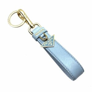 PRADA Prada 1PP142safia-no leather key ring key holder light blue blue triangle plate Logo lady's men's control RY24002109