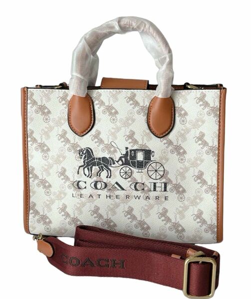 COACH コーチ エース トート 26 ホース アンド キャリッジ プリント CR680 2WAY ショルダーバッグ 新品