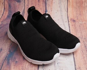 新品正規 ノースフェイス 海外限定 軽量 メッシュニット FLEX KNIT SLIP-ON スニーカー 26.5cm ブラック(BLK) 直営店購入 ラスト