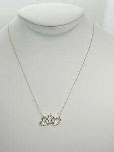 1 jpy Tiffany &Co 3 ream Open Heart necklace SV925 silver accessory 