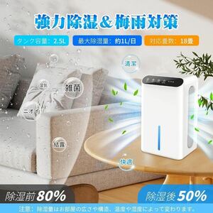 大特価除湿機 大容量 2500ML アロマ 空気清浄機 衣類乾燥　1台4役