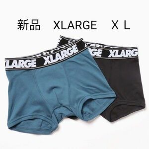 新品　ボクサーパンツ メンズ XLARGE　エクストララージ XL　無地2Pセット ボクサーパンツ　ネイビー　ブラック