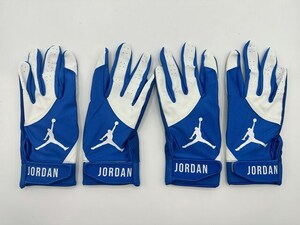 JORDAN ジョーダン 野球 両手 バッティンググローブ ブルーxホワイト Size-M　2セット まとめ売り