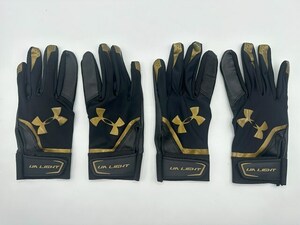 Under Armour Baseball Battling Gloves UA Light Black x Gold Size-S 2 Set Stuk Sales