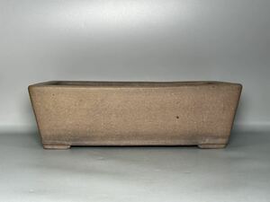 精巧な成形 土目抜群 盆栽鉢 長方鉢 サイズ約 32.8×19×h10.3cm 角長方鉢 常滑焼 検 中国 古盆器 中国宜興 紫泥 泥味抜群 