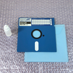  unused maxell 5 -inch . type floppy head cleaner cleaning fluid attaching cleaning disk floppy disk type PC88 PC98 X68000