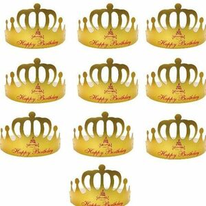 誕生日会パーティー王冠 折り畳み式誕生日用帽子10個ハッピーバースデークラウン