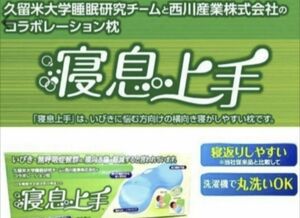 【寝息上手】枕 4990円　※横向き寝※いびきに悩む方向け　西川産業㈱と久留米大睡眠研究チームコラボ　未使用美品/未開封　送料無料