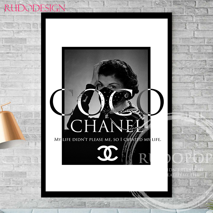 مقاس A3 مؤطر [ملصق فني تكريمي للعلامة التجارية Coco Chanel CHANEL] #2, عمل فني, تلوين, رسم بياني