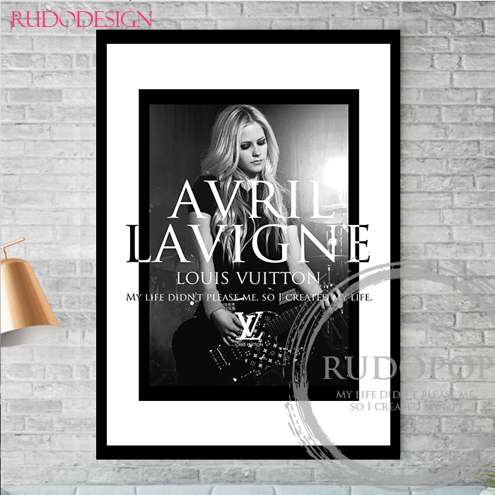 Tamaño A3 enmarcado [póster artístico homenaje a la marca Avril Lavigne Louis Vuitton], Obra de arte, Cuadro, gráfico