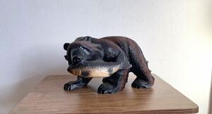 木彫り 熊 木製 クマ 置物 オブジェ インテリア 北海道 アイヌ 木彫りの熊 工芸品 美術 アンティーク 職人 木彫 木彫作品 アート