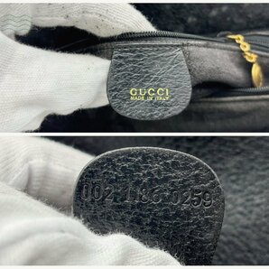 2404605028 ▲ GUCCI グッチ 002 1186 0259 バンブー ハンドバッグ トートバッグ レザー ブラック 黒 鞄 中古 ジャンクの画像7