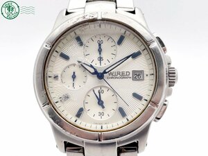 2405600064 # SEIKO Seiko WIRED Wired ALBA Alba 7T92-0EB0 кварц хронограф Date наручные часы серебряный циферблат оригинальный ремень 