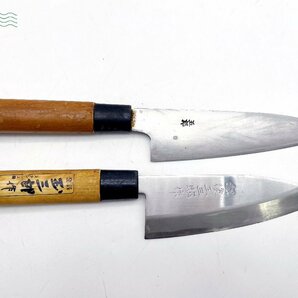 2405600245 ＃ 五郎 越後玉三郎 包丁 2点セット まとめ売り 全長 約28.5cm / 約31.5cm 家庭用 調理器具 和包丁 中古の画像1