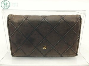 2405600235　☆ CHANEL シャネル 名刺入れ 小銭入れ ミニウォレット ココマーク ブラウン系 レザー系 ブランド 中古品