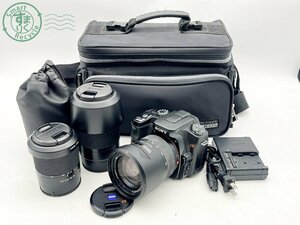 2405600675　■ SONY ソニー α DSLR-A100 一眼レフデジタルカメラ レンズ3点 充電器付き バッテリー無し 通電未確認 カメラ