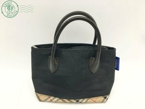 2405600943　☆ BURBERRY BLUE LABEL バーバリー ブルーレーベル ミニ ハンドバッグ ブラック ノバチェック ブランド 中古