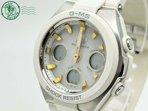 2405601399　◇ CASIO カシオ Baby-G ベイビージー G-MS MSG-W100 白文字盤 ゴールド クロノグラフ タフソーラー レディース 腕時計 中古