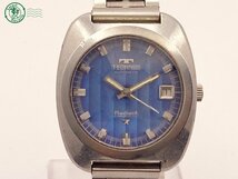 2405601501　△ TECHNOS テクノス 腕時計 Radiant ブルー文字盤 デイト 3針 カットガラス メンズ 自動巻き オートマチック 中古_画像1