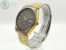 2405601640　■ SEIKO セイコー QUARTZ TYPE Ⅱ 腕時計 7546-8100 ブラウン文字盤 デイデイト 3針 ウォッチ_画像2