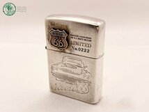 2405601687　△ ZIPPO ジッポー オイルライター ROUTE ルート 66 No.0222 限定品 リミテッド シルバー 着火未確認 中古 ジャンク品_画像1