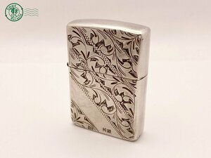 2405601693　△ 1円～！ ZIPPO ジッポー オイルライター STERLING スターリング 唐草 シルバー 純銀 着火未確認 中古 ジャンク品