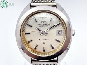 2405601733 # TECHNOS Tecnos ELECTRONIC Technotron Techno to long quartz QZ Date analogue wristwatch silver face 