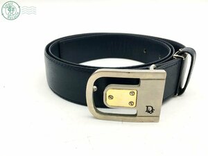 2405602696 * Christian Dior Christian Dior belt navy series silver metal fittings brand Vintage used 