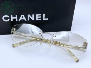 2405604306　★ CHANEL シャネル L7201968 リムレス ココマーク クリアカラー サングラス アイウェア 服飾小物 度あり 眼鏡 ※パーツ欠損