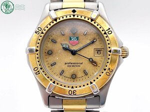 2405604316 # 1 jpy ~! TAG HEUER TAG Heuer 964.013-2 Professional quartz QZ 3 hands Date wristwatch Gold face original belt 