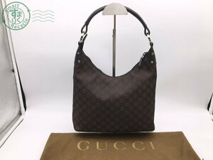 2405605017　＊ GUCCI グッチ 179776 204990 ハンドバッグ キャンバス レザー ブラウン 茶 ショルダーバッグ 肩掛け レディース 中古