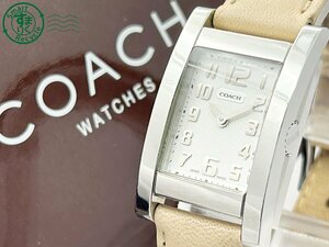 2405604919 * COACH Coach 0234 white face silver square box attaching lady's quartz QUARTZ QZ wristwatch 