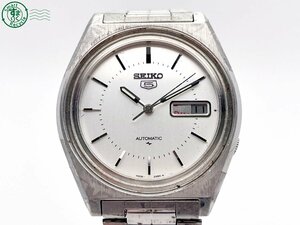 2405605170　＃ SEIKO セイコー 5 ファイブ 7009-876A 自動巻き 3針 デイデイト 腕時計 シルバー文字盤 純正ベルト 風防欠損