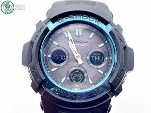 2405605140　＃ CASIO カシオ G-SHOCK Gショック AWG-M100A ソーラー デジタル 腕時計 ブラック×ブルー ベルト難あり ヴィンテージ