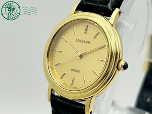 2405605417 * SEIKO Seiko EXCELINE Exceline 7321-0790 Gold циферблат 3 стрелки женский кварц QUARTZ QZ наручные часы б/у 