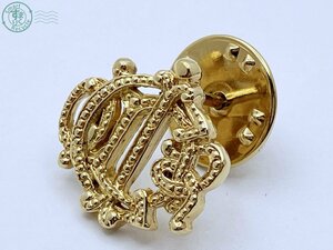 2405605620 * Christian Dior Christian Dior emblem Logo pin bachi pin brooch Gold color catch BALLOU REG'D