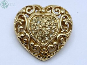 2405605581 * Christian Dior Christian Dior brooch Heart rhinestone Gold color ... accessory jewelry 