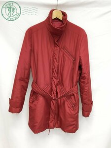 2405600384　＊ ARMANI JEANS アルマーニ ジーンズ コート レッド 赤 レデュース アウター 冬物 ジャケット ハイネック ベルト付き 中古