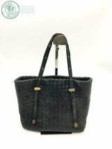 2405601636　 ☆ BOTTEGA VENETA ボッテガヴェネタ ミニ トートバッグ 肩掛けバッグ イントレチャート ブラック ブランド 中古_画像1