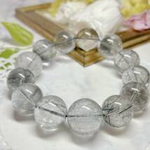 【E9353】ブラックルチルクォーツ＊18㎜＊ブレスレット＊BLACK Rutile Quartz＊bracelet_画像9