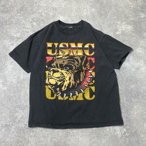 90s USMC ブルドッグ vintage T-shirts ブラック