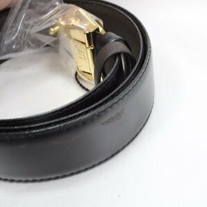 Dunhill ダンヒル レザーベルト ゴールド金具 ゴールドバックル フォーマル ビジネス 服飾 小物 ブラック 黒 メンズ 紳士の画像5