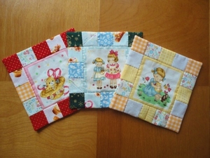  patchwork quilt * Margaret &sofi-3 pieces set * Mini mat hand made 