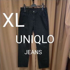 XL 初期 UNIQLO　JEANS　ブラックジーンズ　オールシーズン　コットン100%