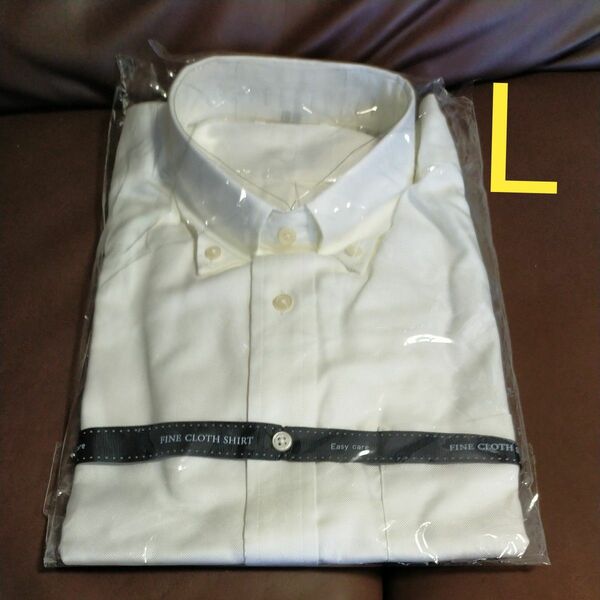Lサイズ　新品未使用品　保管品　 UNIQLO ファインクロス ドビーシャツ イージーケア　 長袖ワイシャツ 　ボタンダウンシャツ